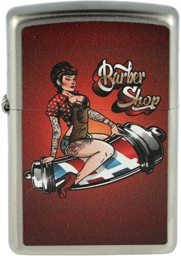 Zippo Feuerzeug Barber Shop Pin-up satiniert Zippo Feuerzeug Barber Shop Pin-up satiniert