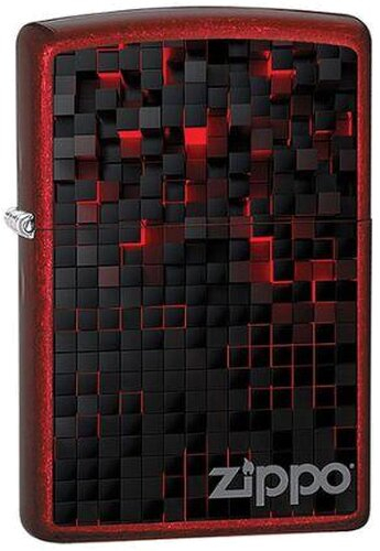 Zippo Feuerzeug Black Cubes Design Rot/Schwarz Zippo Feuerzeug Black Cubes Design Rot/Schwarz