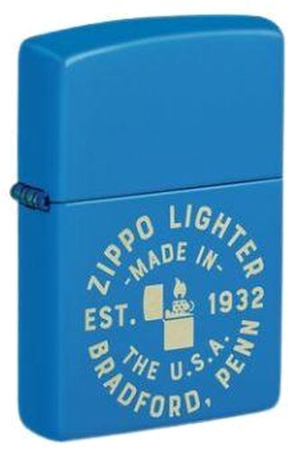 Zippo Feuerzeug Blue Matte gelasert Est. 1932 Zippo Feuerzeug Blue Matte gelasert Est. 1932