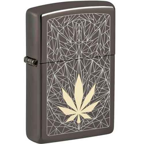 Zippo Feuerzeug Cannabis Black Ice gelasert TT Zippo Feuerzeug Cannabis Black Ice gelasert TT