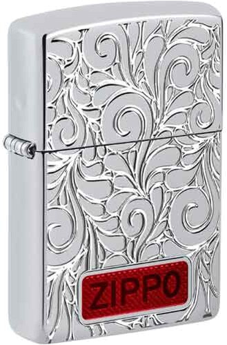 Zippo Feuerzeug chrom Armor Case poliert Swirl Pattern Zippo Feuerzeug chrom Armor Case poliert Swirl Pattern