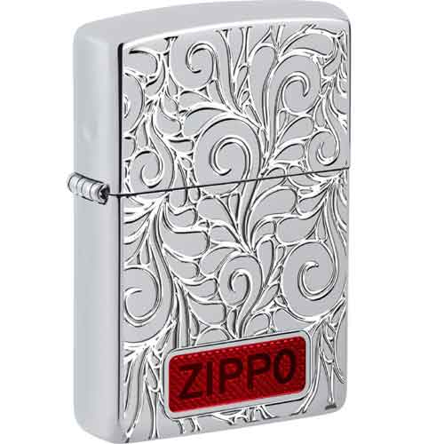 Zippo Feuerzeug chrom Armor Case poliert Swirl Pattern Zippo Feuerzeug chrom Armor Case poliert Swirl Pattern