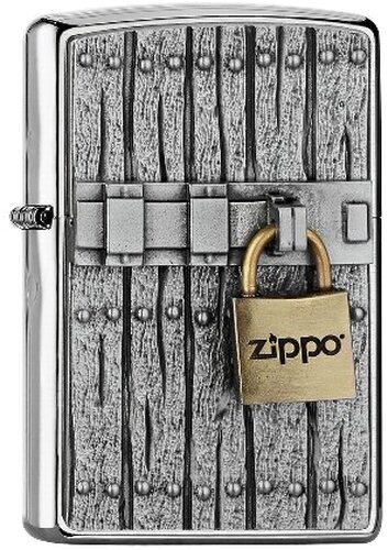 Zippo Feuerzeug Chrom gebürstet Close Vintage Zippo Feuerzeug Chrom gebürstet Close Vintage