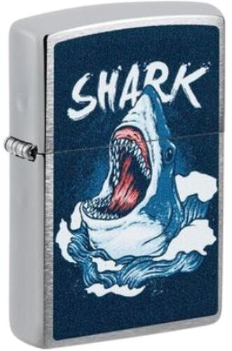 Zippo Feuerzeug Chrom gebürstet Color Shark