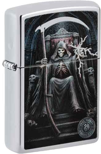 Zippo Feuerzeug chrom poliert color Anne Stokes Grim Reaper