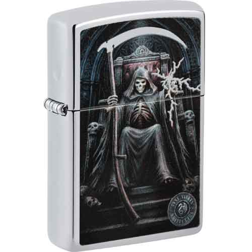 Zippo Feuerzeug chrom poliert color Anne Stokes Grim Reaper Zippo Feuerzeug chrom poliert color Anne Stokes Grim Reaper