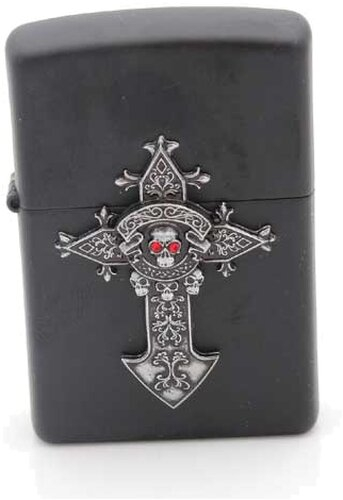 Zippo Feuerzeug Cross with Skull Zippo Feuerzeug Cross with Skull