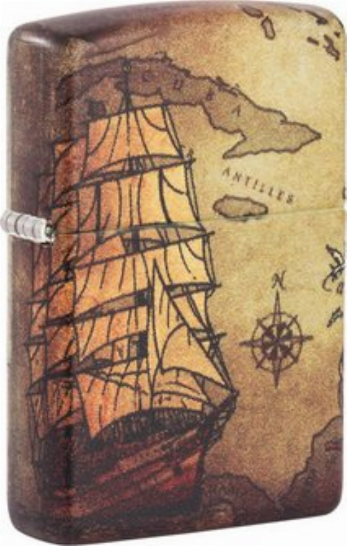 Zippo Feuerzeug, Design Pirate Ship, nachfüllbar
