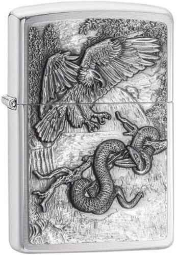 Zippo Feuerzeug Eagle vs Snake Chrom/Silber Zippo Feuerzeug Eagle vs Snake Chrom/Silber