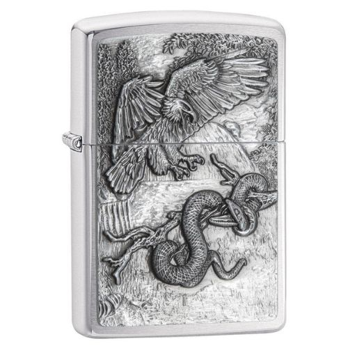 Zippo Feuerzeug Eagle vs Snake Chrom/Silber