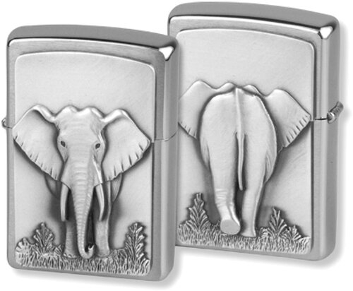 Zippo Feuerzeug Elefant in Spiegelbox Zippo Feuerzeug Elefant in Spiegelbox