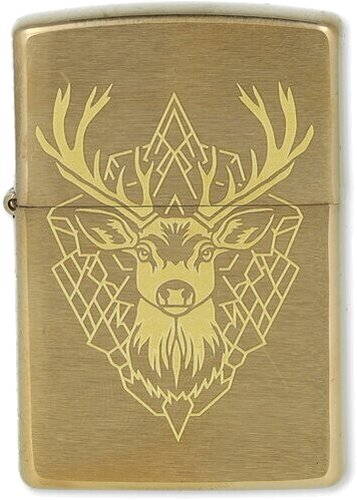 Zippo Feuerzeug Fantasy Deer Design Brushed Brass