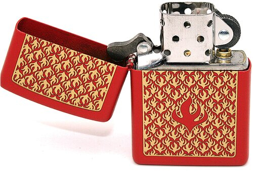 Zippo Feuerzeug Flame Pattern Red matt Zippo Feuerzeug Flame Pattern Red matt