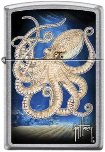 Zippo Feuerzeug Guy Harvey Octopus Chrom Color Zippo Feuerzeug Guy Harvey Octopus Chrom Color