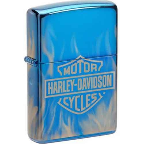 Zippo Feuerzeug Harley Davidson blue gelasert Zippo Feuerzeug Harley Davidson blue gelasert