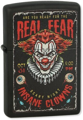 Zippo Feuerzeug Insane Clowns Design Black Matte