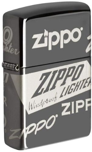 Zippo Feuerzeug Logo Design Black Ice