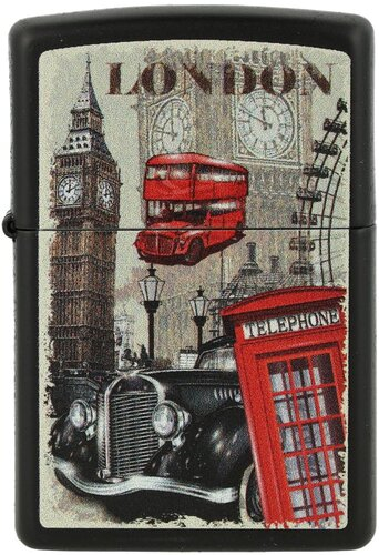 Zippo Feuerzeug London schwarz matt