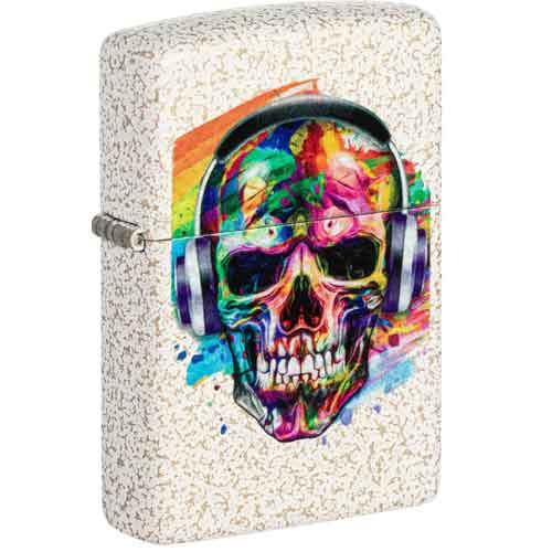 Zippo Feuerzeug Mercury Glass color Skull Headphones Design Zippo Feuerzeug Mercury Glass color Skull Headphones Design