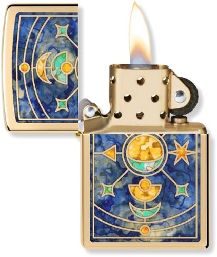 Zippo Feuerzeug messing poliert Fusion Star Constellation