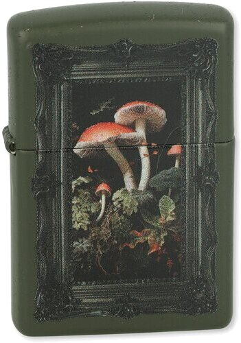 Zippo Feuerzeug Mushroom Picture Design Green Matte