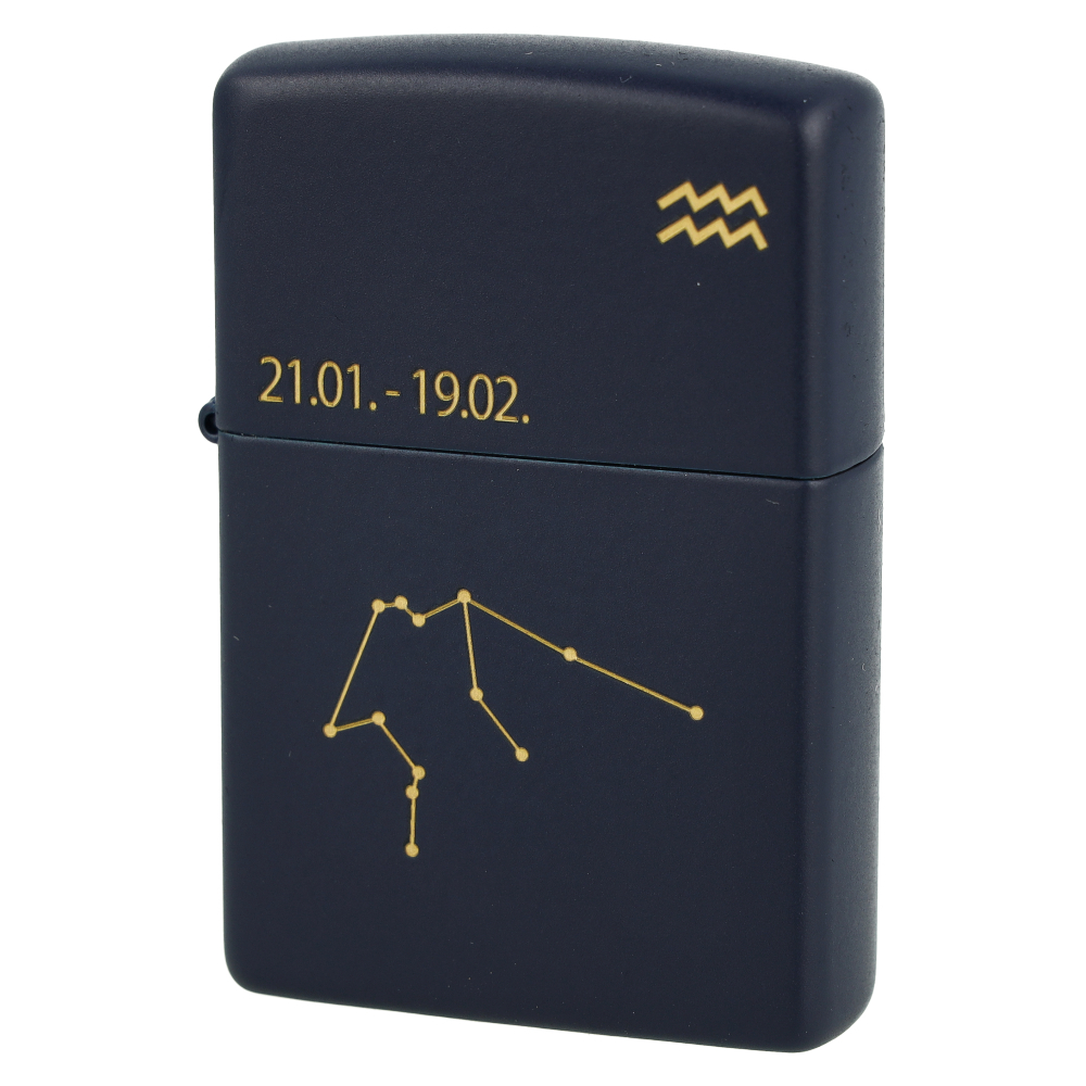 Zippo Feuerzeug Navy Blau matt gelasert Aquarius Zippo Feuerzeug Navy Blau matt gelasert Aquarius