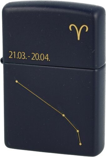 Zippo Feuerzeug Navy Blau matt gelasert Aries Zippo Feuerzeug Navy Blau matt gelasert Aries