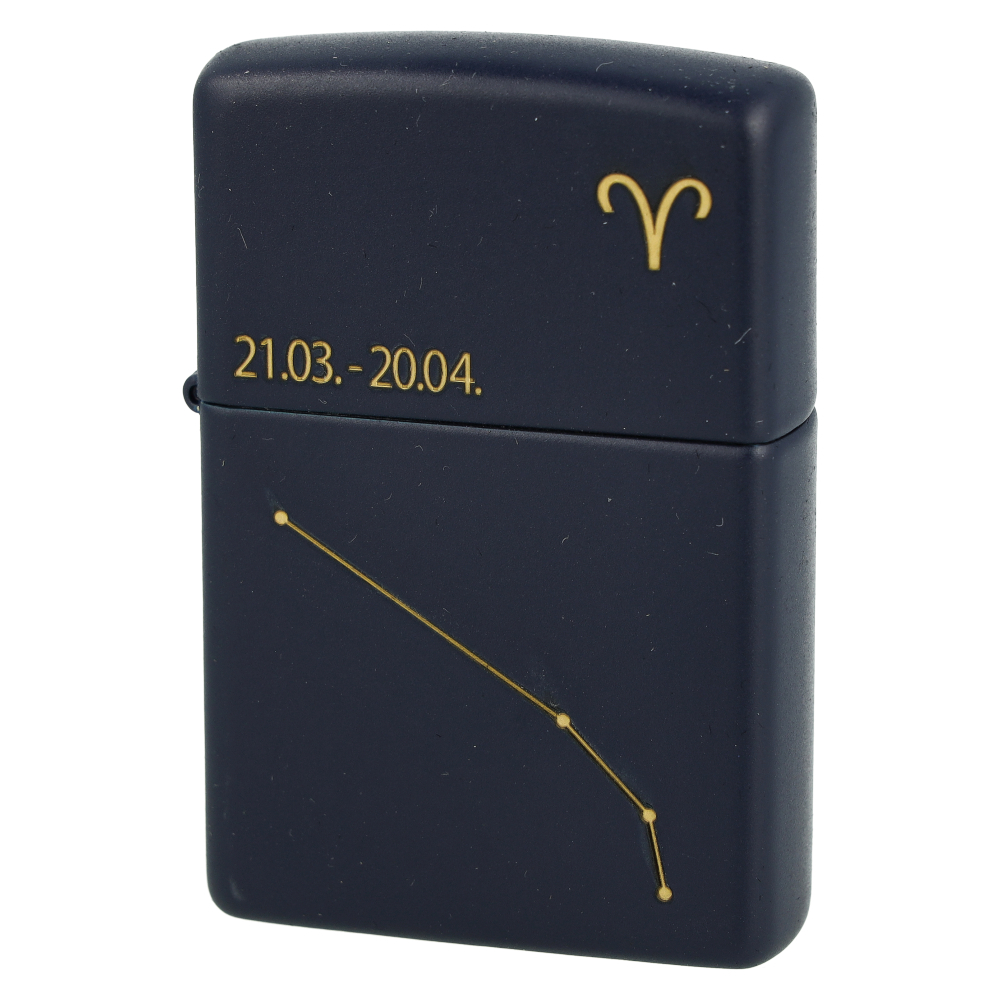 Zippo Feuerzeug Navy Blau matt gelasert Aries Zippo Feuerzeug Navy Blau matt gelasert Aries