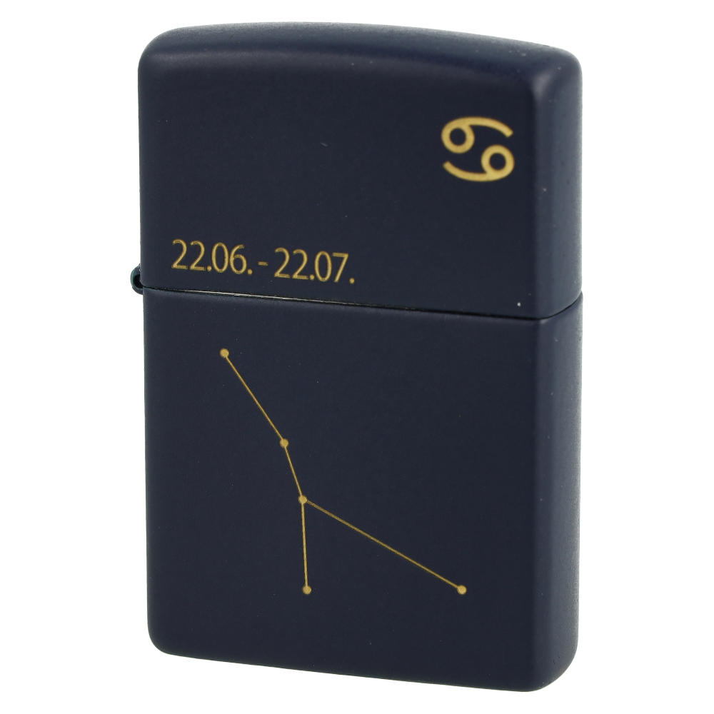 Zippo Feuerzeug Navy Blau matt gelasert Cancer Zippo Feuerzeug Navy Blau matt gelasert Cancer