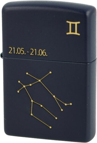 Zippo Feuerzeug Navy Blau matt gelasert Gemini Zippo Feuerzeug Navy Blau matt gelasert Gemini