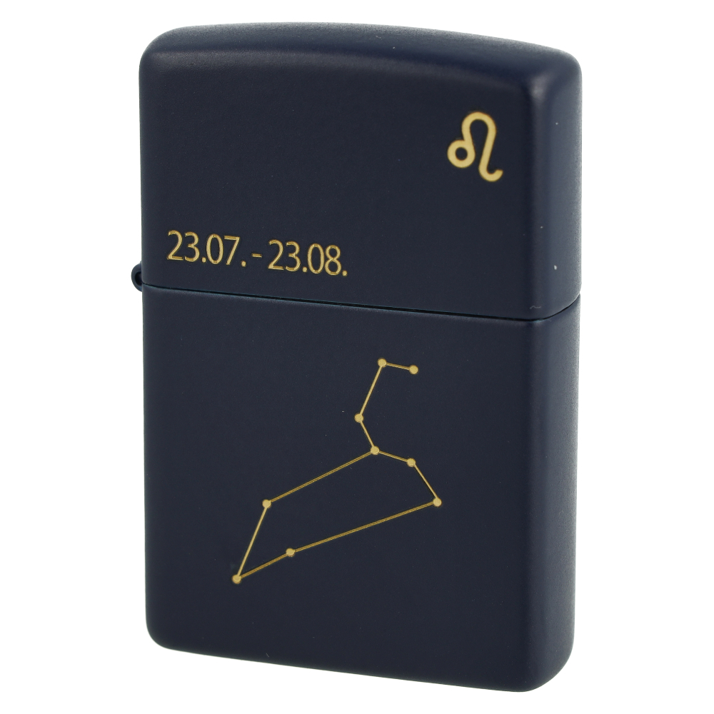 Zippo Feuerzeug Navy Blau matt gelasert Leo Zippo Feuerzeug Navy Blau matt gelasert Leo