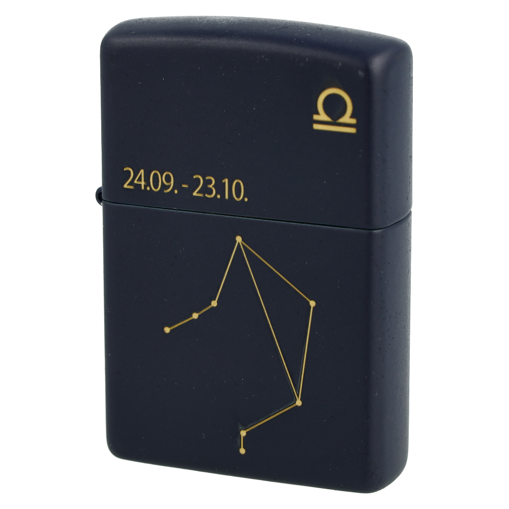Zippo Feuerzeug Navy Blau matt gelasert Libra Zippo Feuerzeug Navy Blau matt gelasert Libra