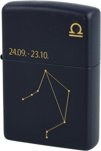 Zippo Feuerzeug Navy Blau matt gelasert Libra Zippo Feuerzeug Navy Blau matt gelasert Libra