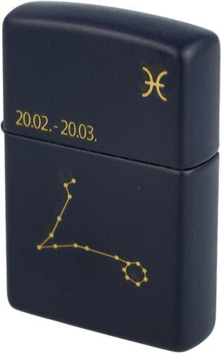 Zippo Feuerzeug Navy Blau matt gelasert Pisces Zippo Feuerzeug Navy Blau matt gelasert Pisces