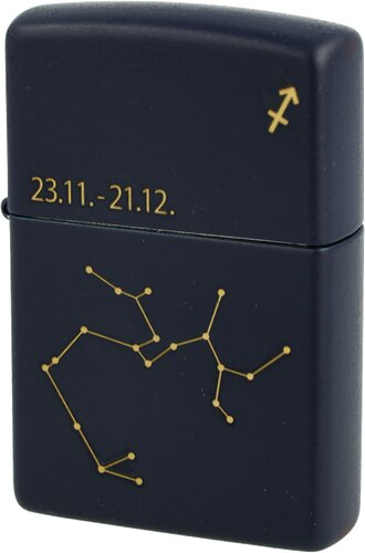Zippo Feuerzeug Navy Blau matt gelasert Sagittarius
