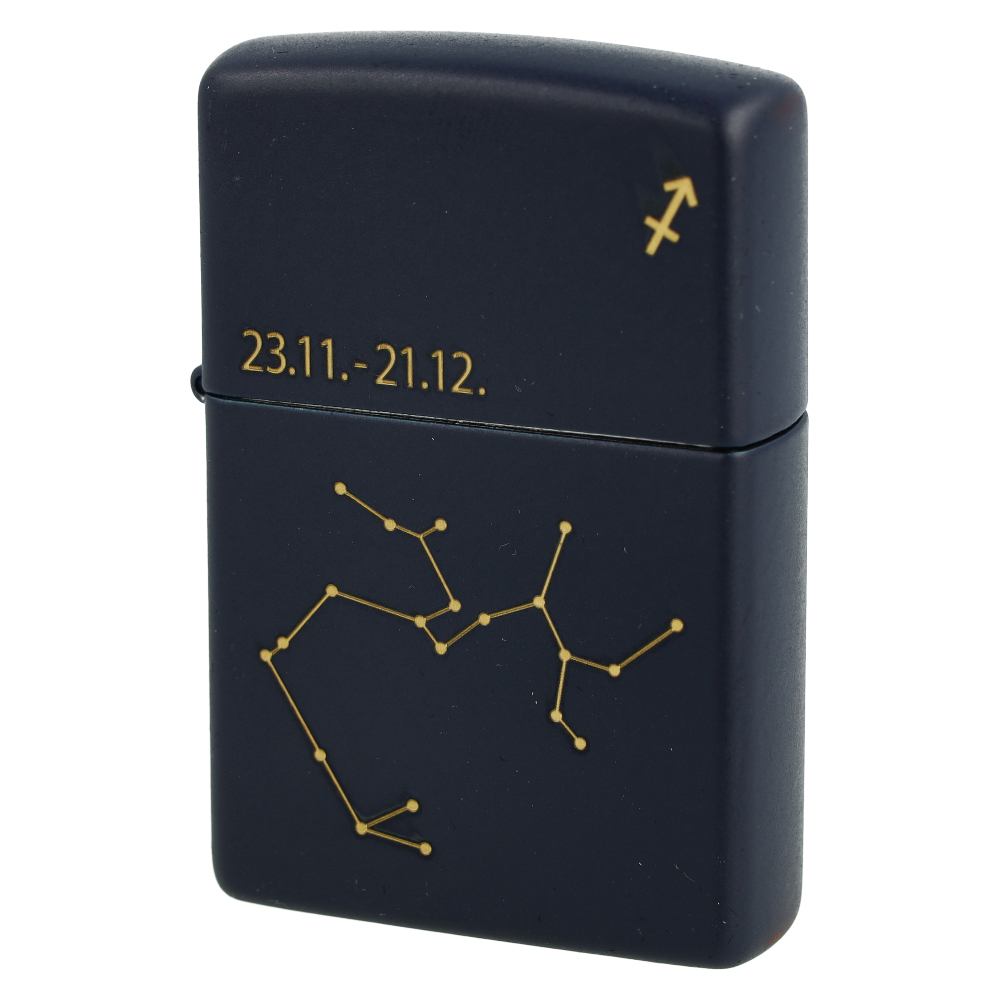 Zippo Feuerzeug Navy Blau matt gelasert Sagittarius Zippo Feuerzeug Navy Blau matt gelasert Sagittarius