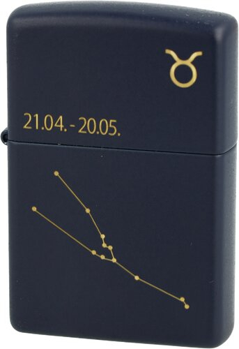 Zippo Feuerzeug Navy Blau matt gelasert Taurus