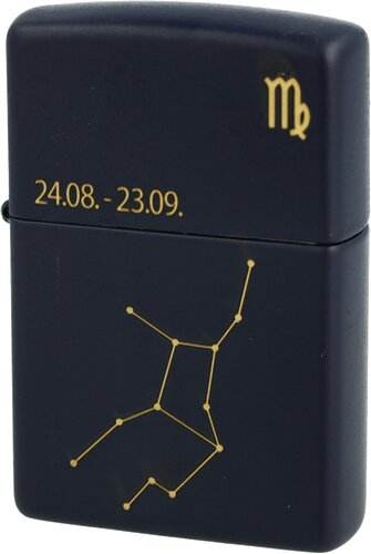 Zippo Feuerzeug Navy Blau matt gelasert Virgo Zippo Feuerzeug Navy Blau matt gelasert Virgo