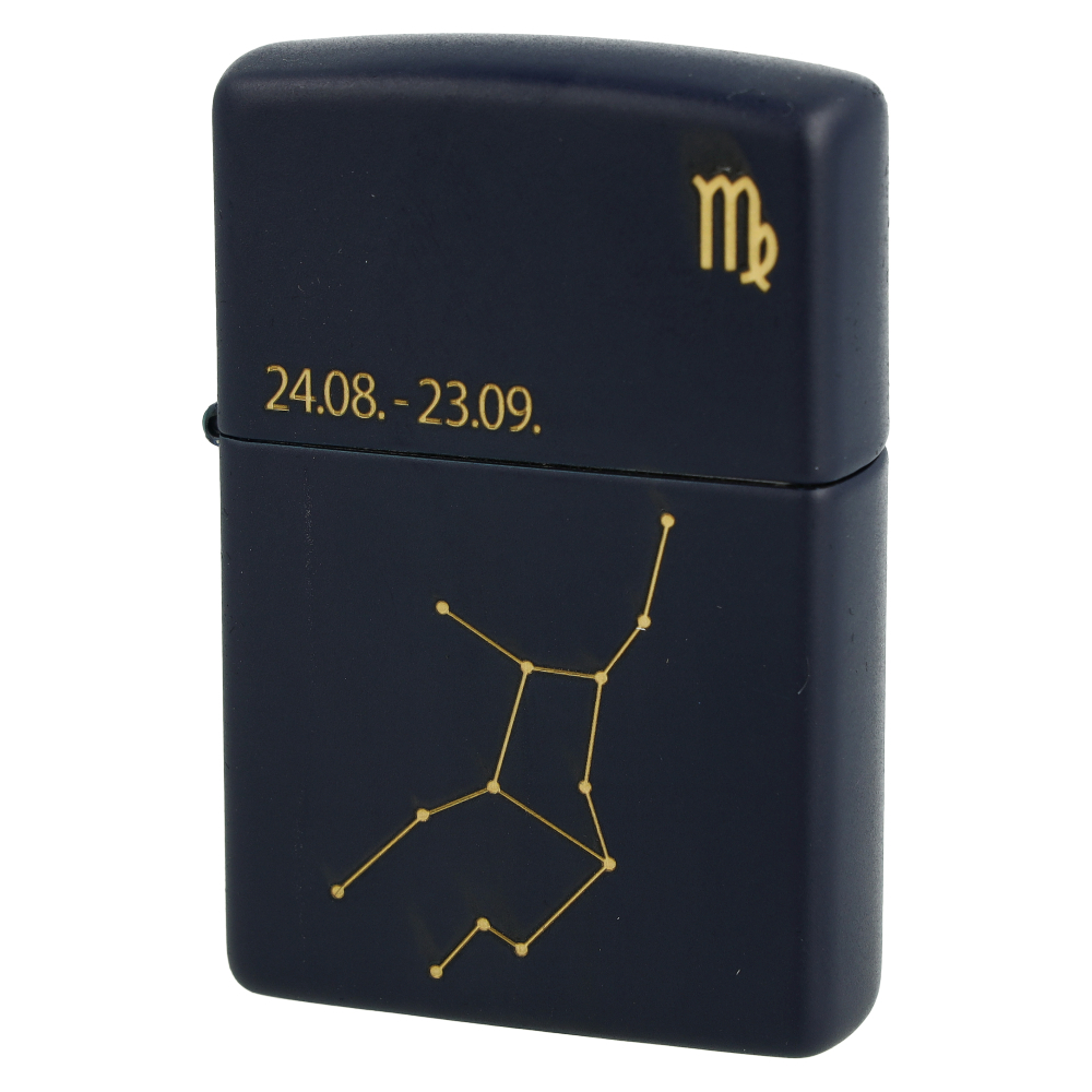 Zippo Feuerzeug Navy Blau matt gelasert Virgo Zippo Feuerzeug Navy Blau matt gelasert Virgo