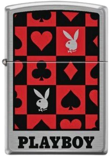 Zippo Feuerzeug Playboy Card Game Chrom gebürstet Zippo Feuerzeug Playboy Card Game Chrom gebürstet