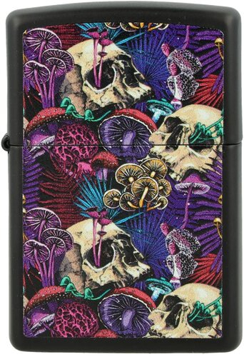 Zippo Feuerzeug Pyschedelic Mushroom schwarz matt Zippo Feuerzeug Pyschedelic Mushroom schwarz matt