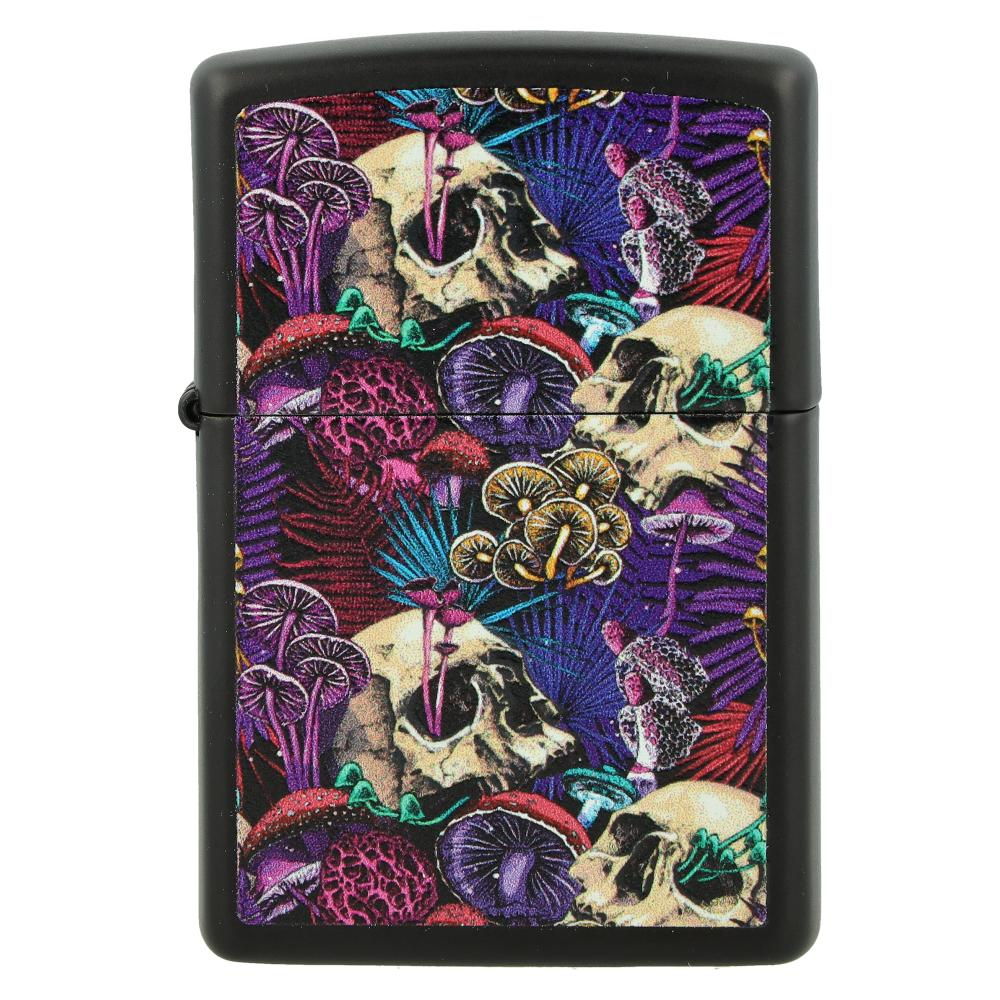 Zippo Feuerzeug Pyschedelic Mushroom schwarz matt Zippo Feuerzeug Pyschedelic Mushroom schwarz matt