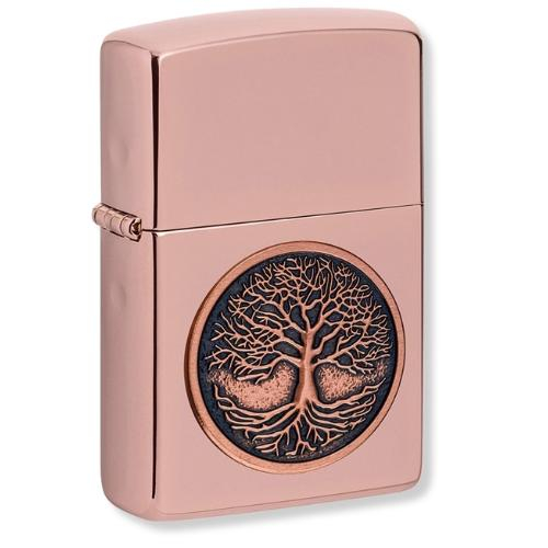 Zippo Feuerzeug Rose Gold Emblem Tree of Life 60005877 Zippo Feuerzeug Rose Gold Emblem Tree of Life 60005877