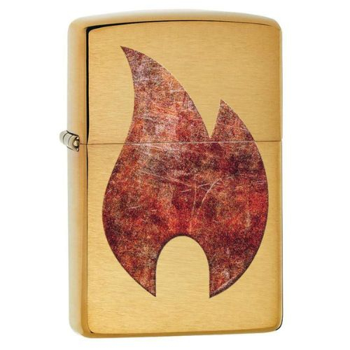 Zippo Feuerzeug Rusty Flame Design Gold