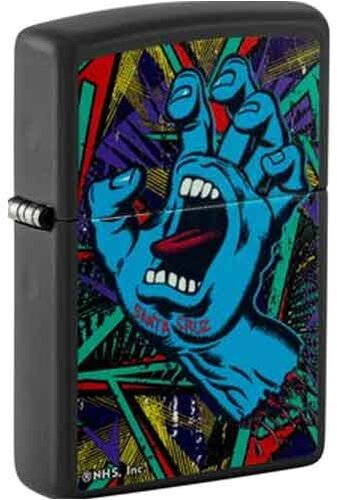 Zippo Feuerzeug Santa Cruz Artist Hand Black Light