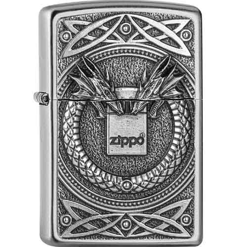 Zippo Feuerzeug satin finish Emblem Dragons Zippo Feuerzeug satin finish Emblem Dragons