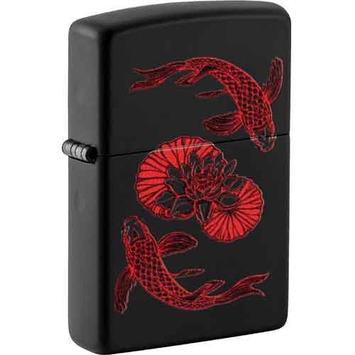 Zippo Feuerzeug schwarz color Koi Design Zippo Feuerzeug schwarz color Koi Design