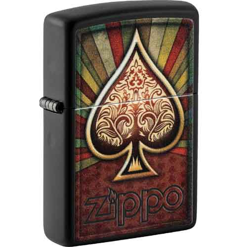 Zippo Feuerzeug schwarz color Zippo Ace of Spade Design Zippo Feuerzeug schwarz color Zippo Ace of Spade Design