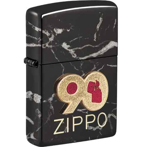 Zippo Feuerzeug schwarz Emblem gold 90th Anniversary Zippo Feuerzeug schwarz Emblem gold 90th Anniversary