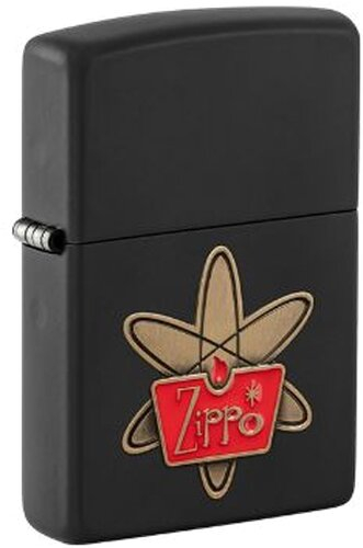 Zippo Feuerzeug Schwarz Emblem Retro Zippo